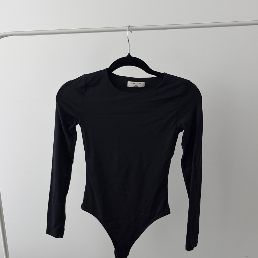 Aritzia Black Long Sleeve Bodysuit